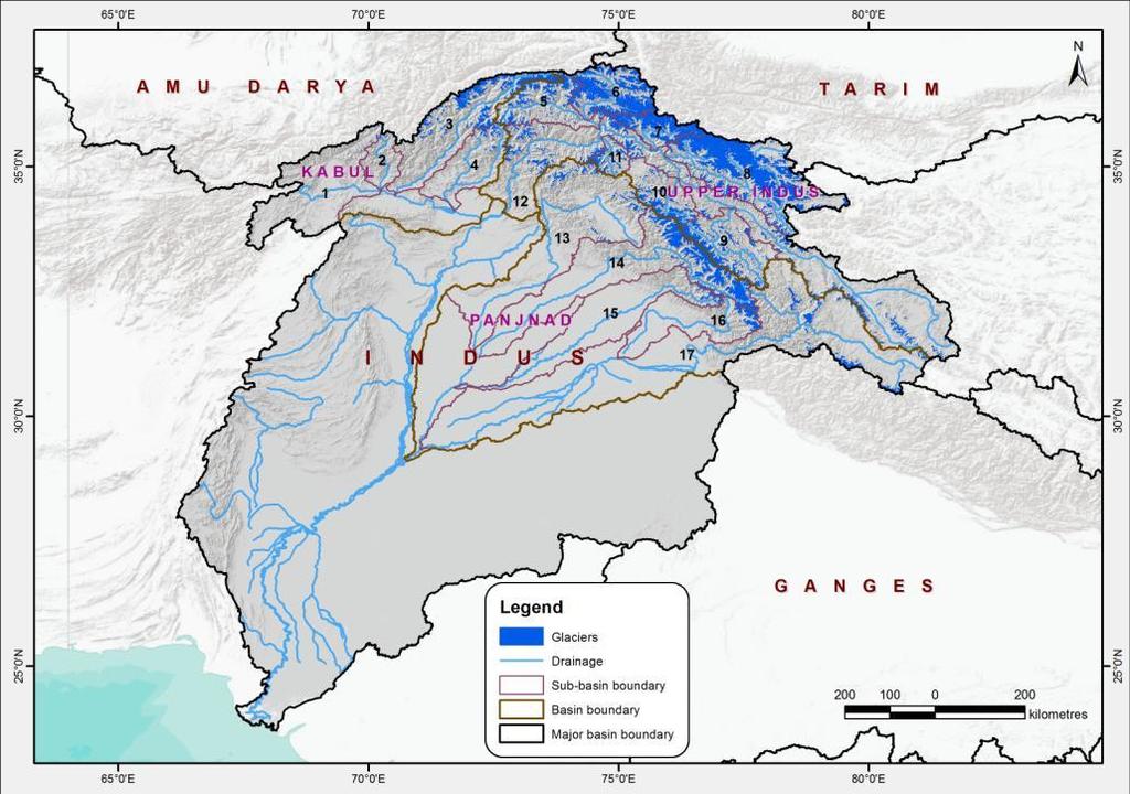 Glaciers in Indus basin Basins Glacier number Glacier area (sq km) Ice reserves (cu km) Kabul