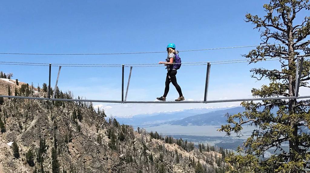 EXPLORING BY FOOT VIA FERRATA AT JACKSON HOLE MOUNTAIN RESORT MID JUNE EARLY SEPTEMBER Via Ferrata is Jackson Hole Mountain Resort's newest outdoor adventure.