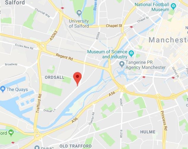 The bus, which stops directly outside the site, provides direct access to Salford Quays in just 4 minutes and Manchester City Centre in 8 minutes (google maps).
