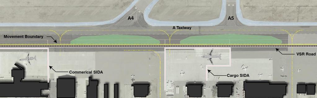 departure risk TAXIWAY A5 Hotspot Crosses middle third of the Runway 3/21