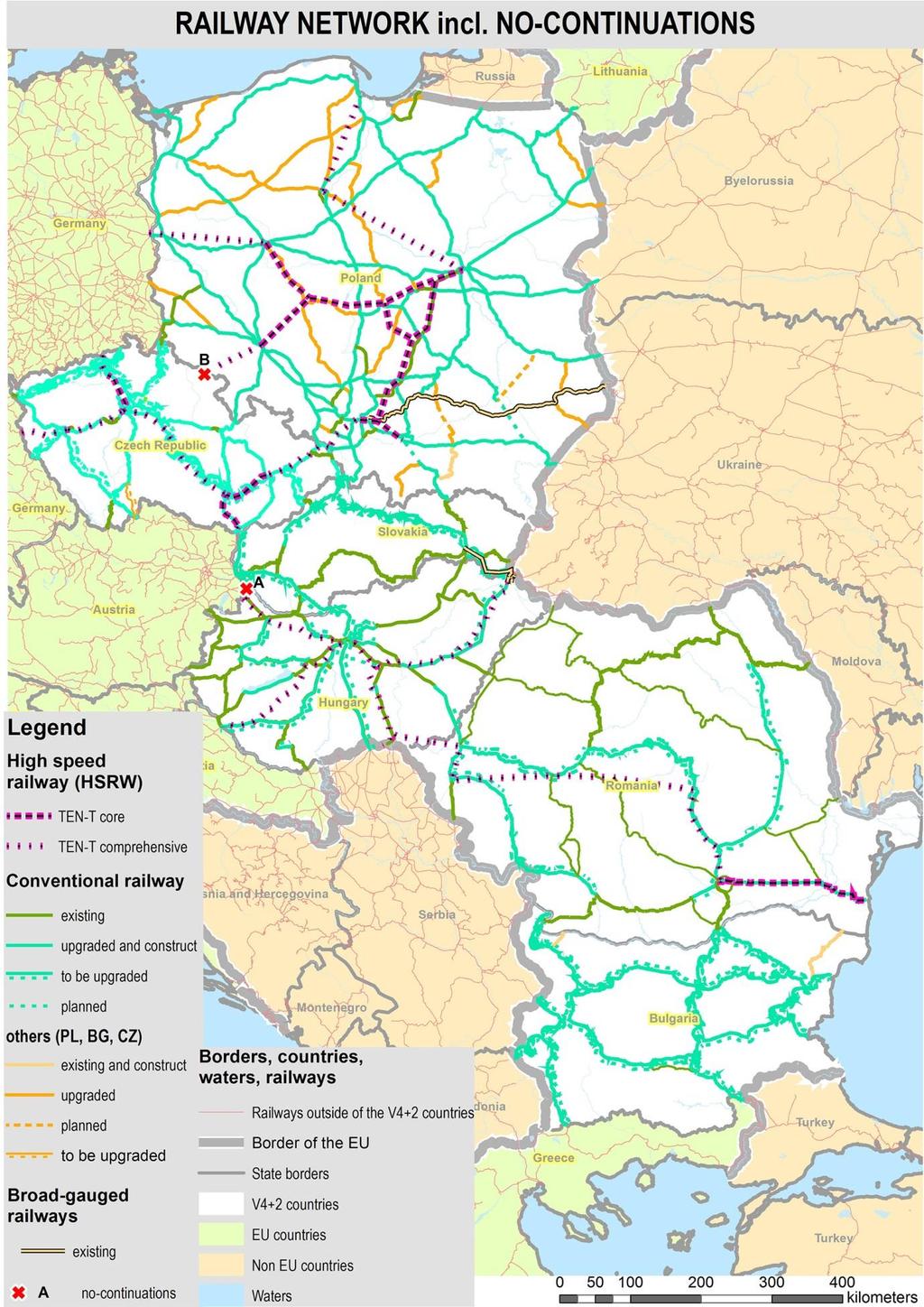 Figure 2: Delineation of railway networks on the territory of