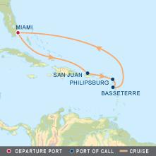 25 Day Ports of Call Arrive Depart 1 Miami, Florida 4:30 PM 2 At Sea 3 San Juan, Puerto Rico 3:00 PM