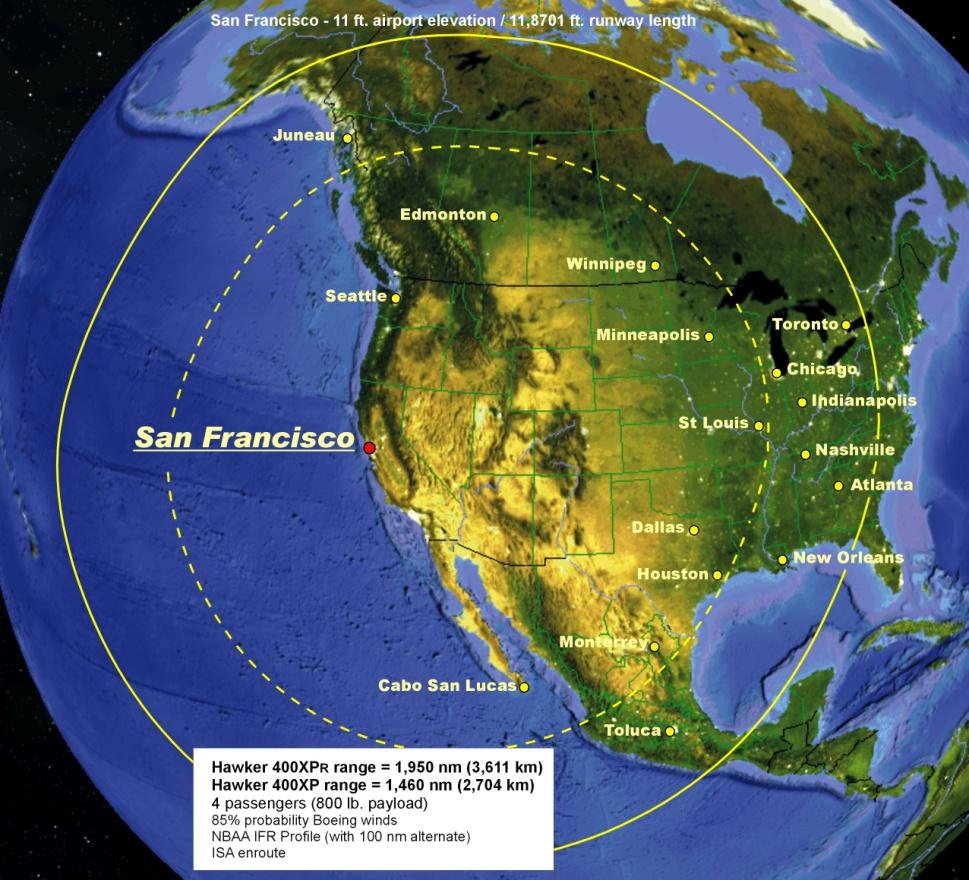 Ranges from San Francisco and Teterboro Range from San Francisco, California Range from
