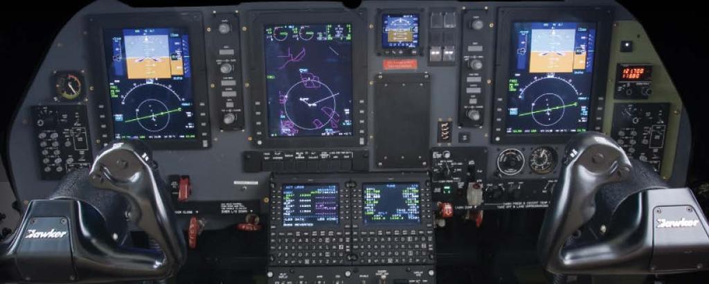 Hawker 400XPR Avionics Pioneered on the Hawker Beechcraft Premier l, Rockwell Collins Pro Line 21 avionics are available as a Hawker 400XPR option.