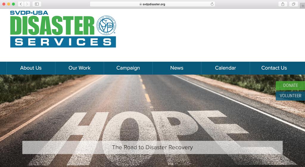 Disaster Services Corporation, SVDP-USA Unveils New Website The Disaster Services Corporation, SVDP-USA unveiled a new website this past week. The site is coming together in phases.