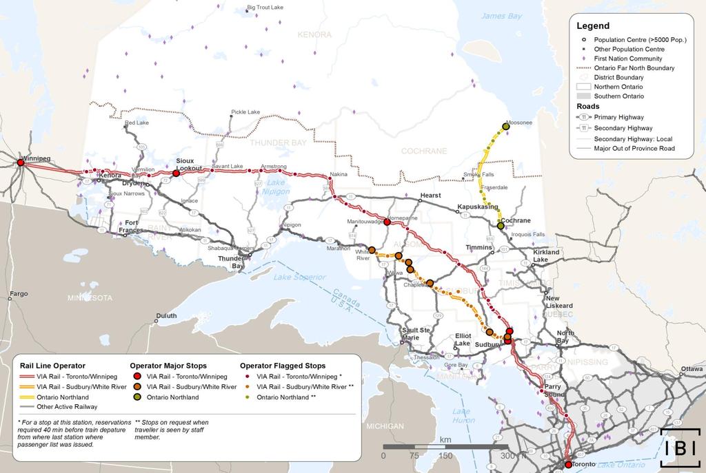 Exhibit 1.1: Passenger Rail Services in Northern Ontario Note: Sault Ste.
