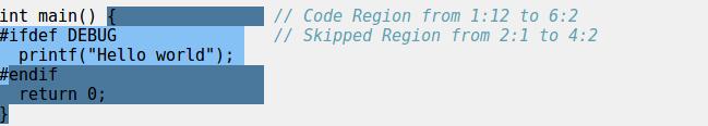 Kodovski region (eng. code region) odgovaraju delovima izvornog koda i imaju informacije o mapirajućim brojačima. Oni čine većinu mapirajućih regiona. Na slici 5.1 su prikazana tri kodovska regiona.