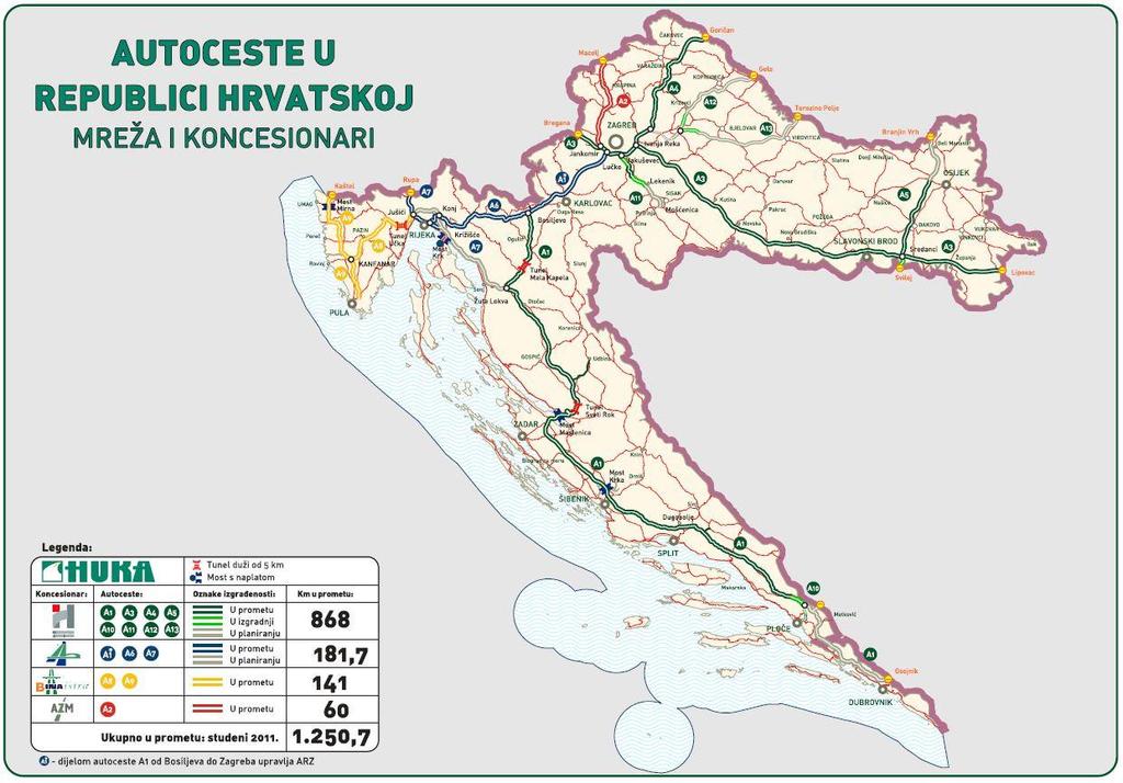 Pozicija Republike Hrvatske Visoki stupanj izgrađenosti cestovne infrastrukture