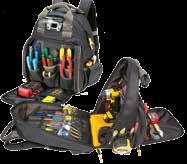 TECH GEAR TM TECH GEAR BAGS PC 6770 TECH GEAR 53 POCKET - LIGHTED BACKPACK Built-In LED light can be easily directed at work area or into tool carrier to help identify tools and parts.