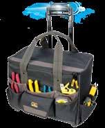 7" x 5½" multi-compartment plastic parts tray included. Padded, adjustable shoulder strap. Base pad feet to help reduce wear and abrasion. Powered by two AAA batteries, included. U.S.