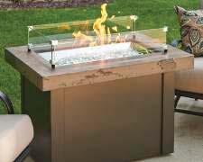 59 Sierra Fire pit with Ledgestone, Supercast Mocha Top & CF-1224, Includes Recessed Top & Cover for Burner.