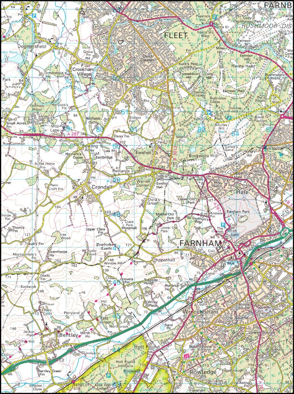 Crown copyright and database rights 2015 Ordnance Survey 100032782 TAG Farnborough Airspace Consultation A 1,000 ft B 2,000 ft C 3,000 ft Grid squares 1km per side D 4,000 ft E 5,000 ft See Figure 6