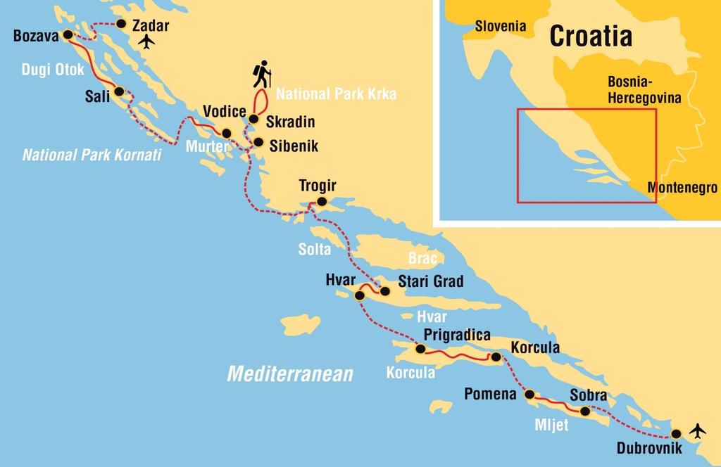 2018 CROATIA BY BIKE & BOAT PREMIUM SHIP: COASTAL CROATIA & ISLANDS ZADAR TO DUBROVNIK - 8 DAYS / 7 NIGHTS 172 km by 21-SPEED BIKE r ELECTRIC BIKE This tur is ne f fur Premium ship turs in Cratia.