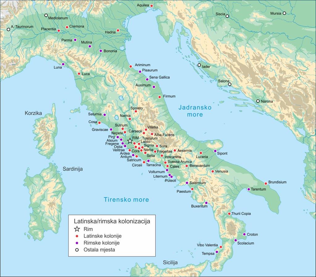 Poslije je Rim osnovao 11. važnih kolonije (4 u Kampaniji, 3 u Etruriji, 2 u Bruciju /današnjoj Kalabriji/ i po 1 u Lukaniji i Apuliji).