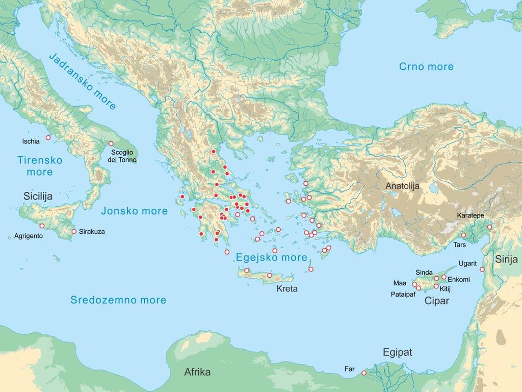 otocima od Lezba do Roda (uključivši Hij, Sam, Kos i većinu Dodekaneza).