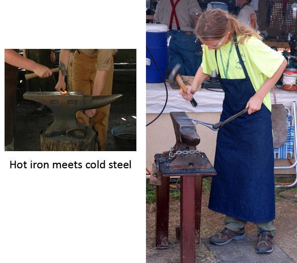 demonstrating twisting steel,