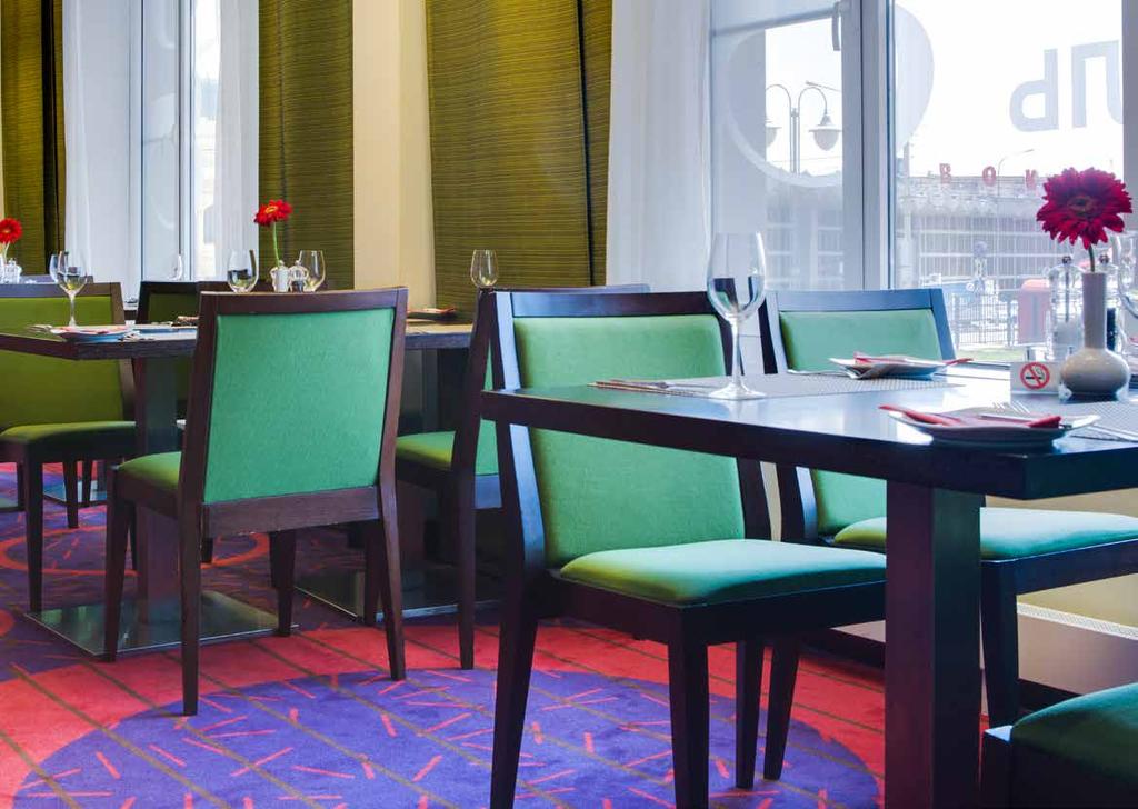 colourful dining RBG Bar & Grill RBG Bar & Grill restaurant welcomes guests for coffee and drinks all day and serves breakfast, lunch and a la carte dining in to the late evening hours.