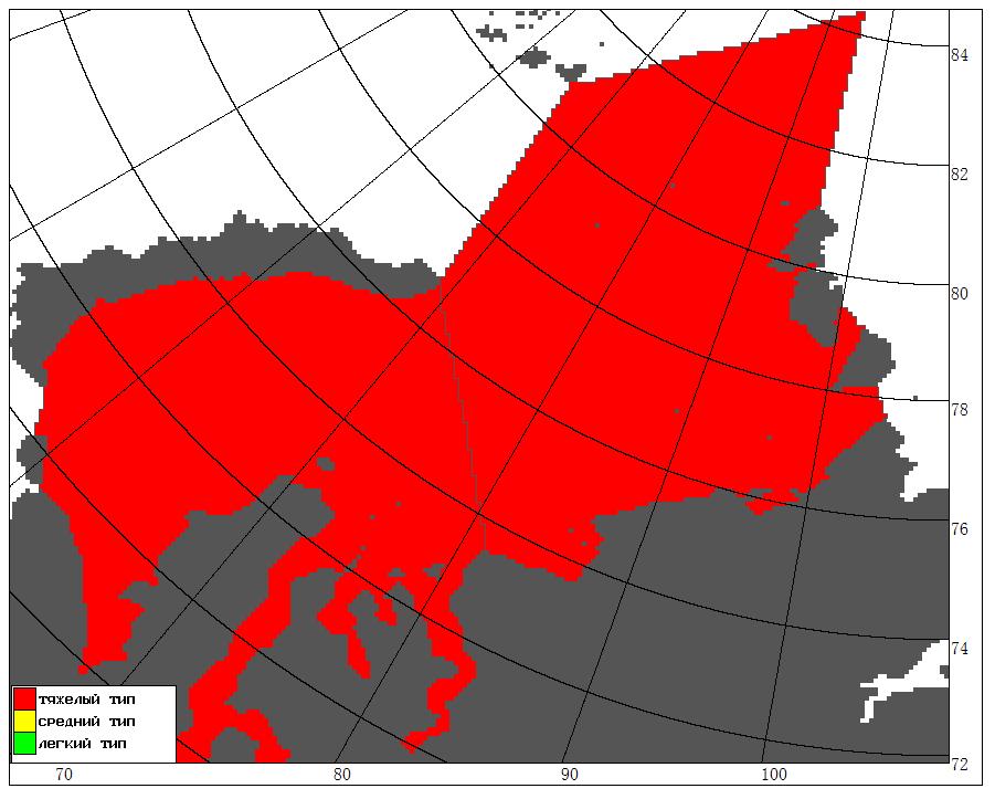 Winter Forecast of Type of Sea Ice Conditions in the Kara