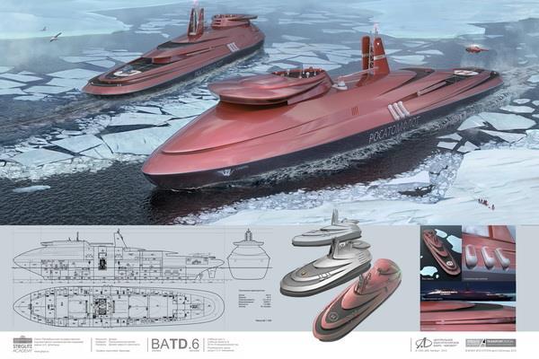 More Powerful Nuclear Icebreakers Leader Nuclear Icebreaker Project 10510: Propulsion Power Water Displacement Length Width Icebreaking Capacity 120MW 69 500 t 209,6 m 47,7 m 4,1 m Multi-Function