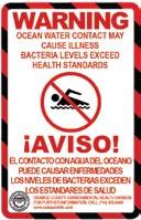 The warning sign with the yellow and black border is permanently posted near storm drains,