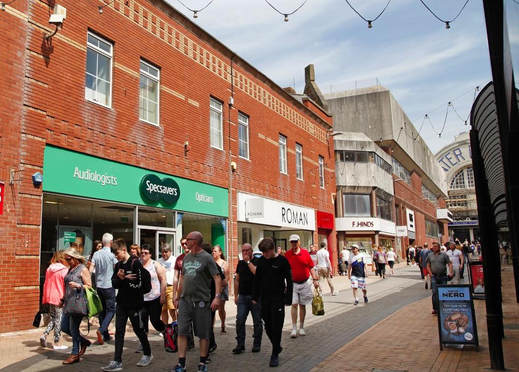 SITUATION The property is prominently located within the prime pedestrianised town centre of Blackpool on the corner of Victoria Street and Corporation Street.