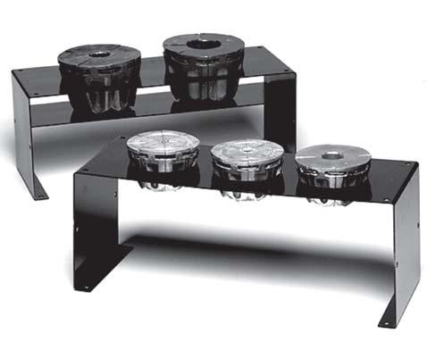 The Swivel ie Rack consists of a base unit and up to five circular holders, each with the capacity to hold five or six dies. It is floor or bench mountable.