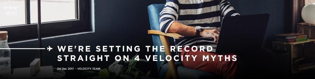 was the equivalent of 1 in 3 Australians, with further growth planned for Velocity, including expansion and diversification of its portfolio of redemption partners.