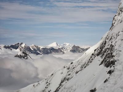 Above: Mount Dechen (2643 m) and Hooker (2640 m) seen from Empress
