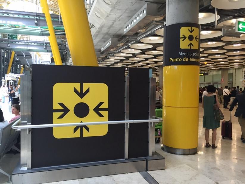 ARRIVALS AND PICK UP Madrid airport has four terminals and there will be one chaperon per terminal waiting for you in the officially designated meeting points (please see the photo below) with IE