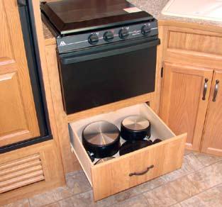 Some of Sprinter s Standard Kitchen Features * Oversized pots and pans drawer * Solid wood raised cathedral cabinets with lifetime warranty * 6