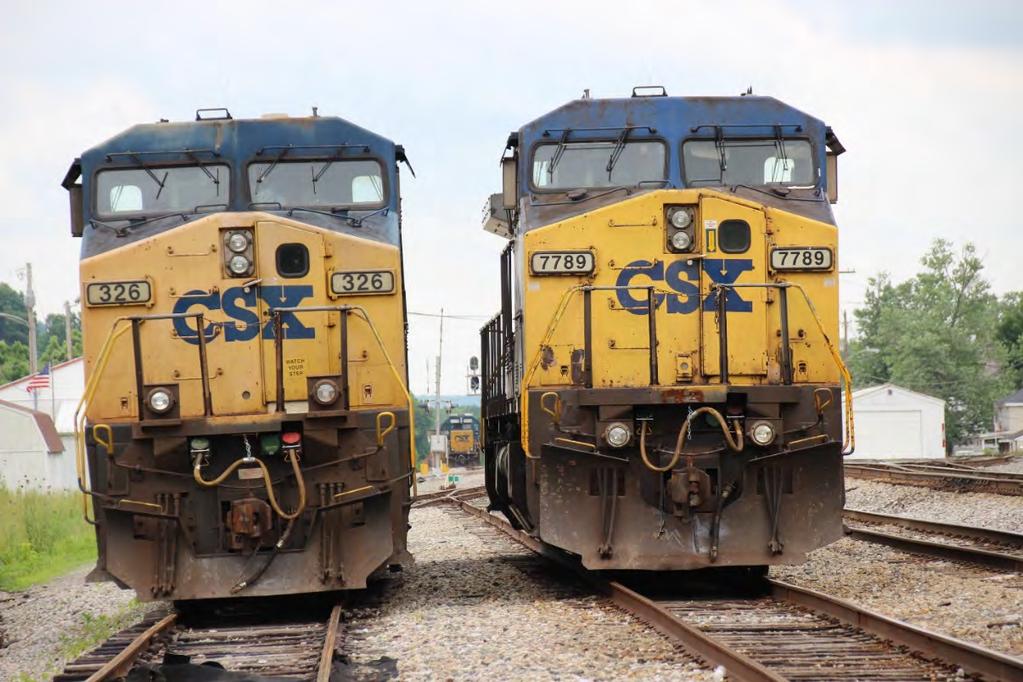 At Worthville, Kentucky, on the LCL Line, we found three sets of power idling: CSXT 326,