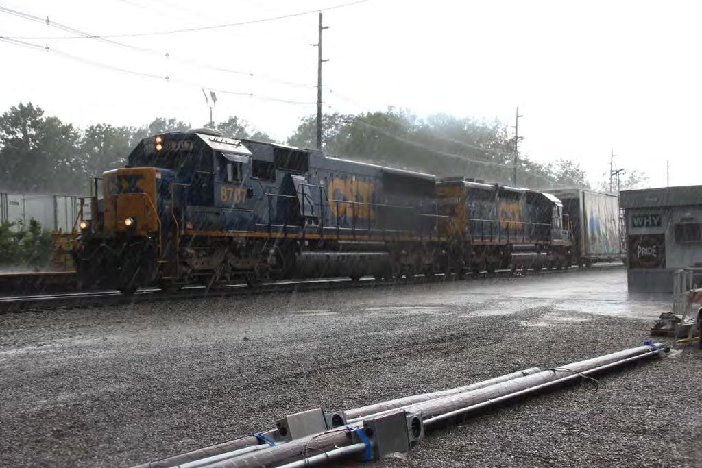 CSXT 836 backed into the Yard with a load of