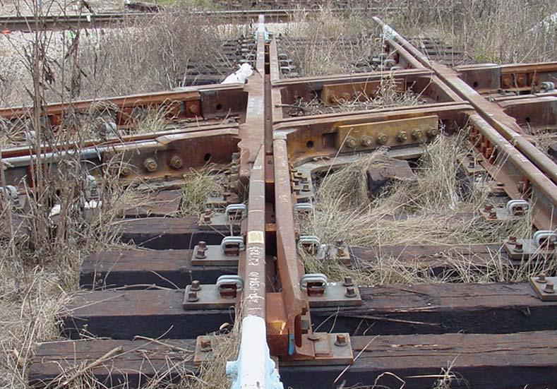opposing route was free of flange-way gaps in the rail, thus providing a