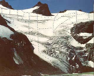 Lynch Glacier Mass Balance Measurement Network: Dots indicate accumulation measurement sites.