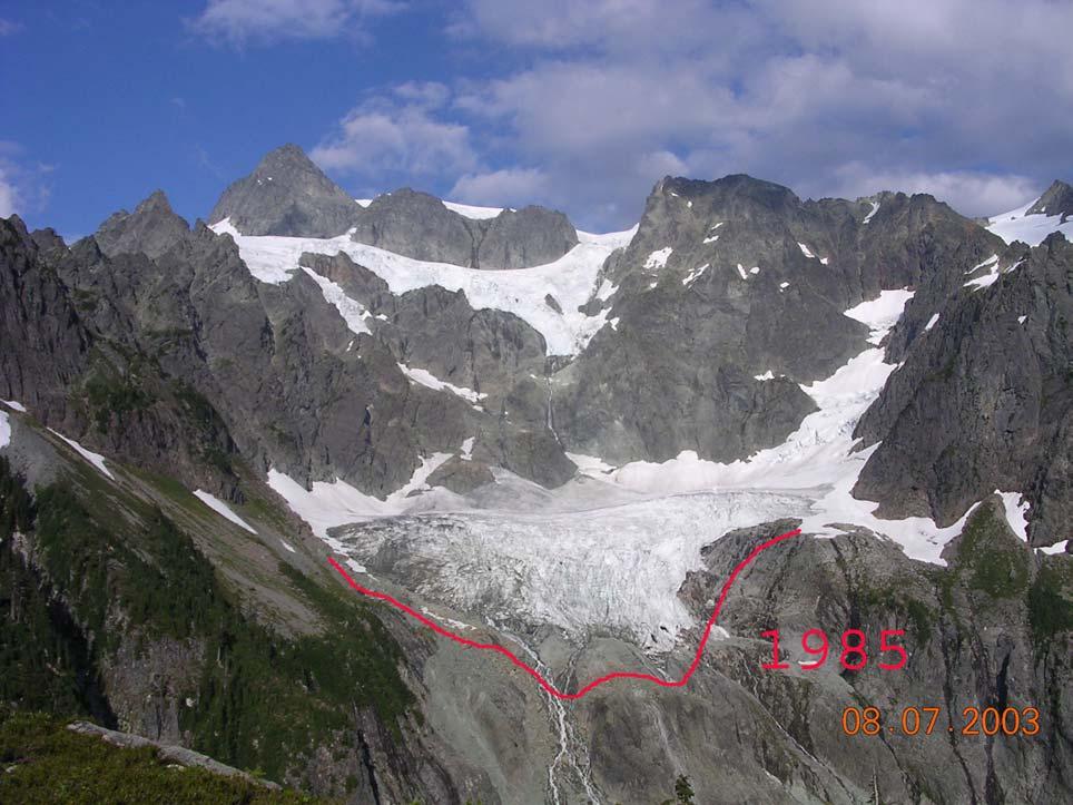 Lower Curtis Glacier 1985 and 2003 Type 1: A vigorous glacier that