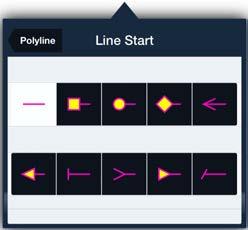 Polyline The Polyline tool is similar to the Polygon tool, except that the shape is not automatically closed when you tap Done, and like the Line tool you can choose the start and end-point types