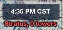 STATUS INFORMATION When a Stratus is connected and a Map overlay is selected, the number of Towers being received is