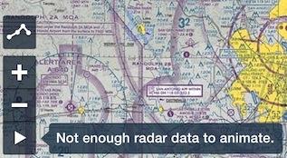 ANIMATED ADS-B RADAR When the Radar overlay is selected on the Maps page, the animation play button is displayed in the lower-left corner of the screen.