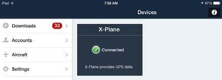 To enable this feature in ForeFlight Mobile, first make sure both your ipad and X- Plane machine are connected to the same local network.