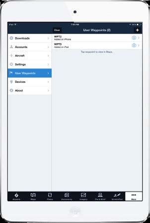 When you add a new User Waypoint WPT3 on the ipad, Sync will add WPT3 to the iphone via the cloud: WPT3 If you make changes on one device while it is not connected to the Internet, the next time that