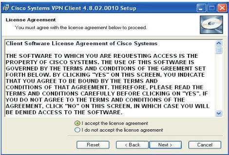 Слика 6. Потврда лиценце У наредна два прозора потребно је кликнути на дугме Next након чега ће се инсталирати програм.