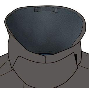 Shorter CONTOURED COLLAR for easy interface with helmets.