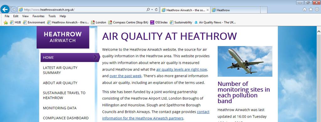 Heathrow Air Quality Working Group Comprises Spelthorne, Hillingdon, Hounslow, Slough, British Airways, Environment