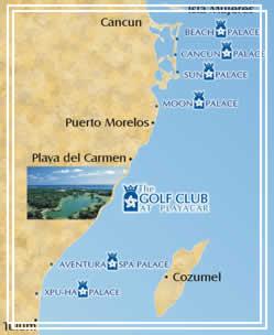 Location Paseo Xaman-Ha, S/N. Mz. 26, lote 1 Fraccionamiento Playacar. Playa del Carmen, Quintana Roo C.P. 77710, México Phone #: 52-984-873-4990 Transportation to the Playacar Spa & Golf Club is included for clients who have purchased golf packages or paid the public golf rate.