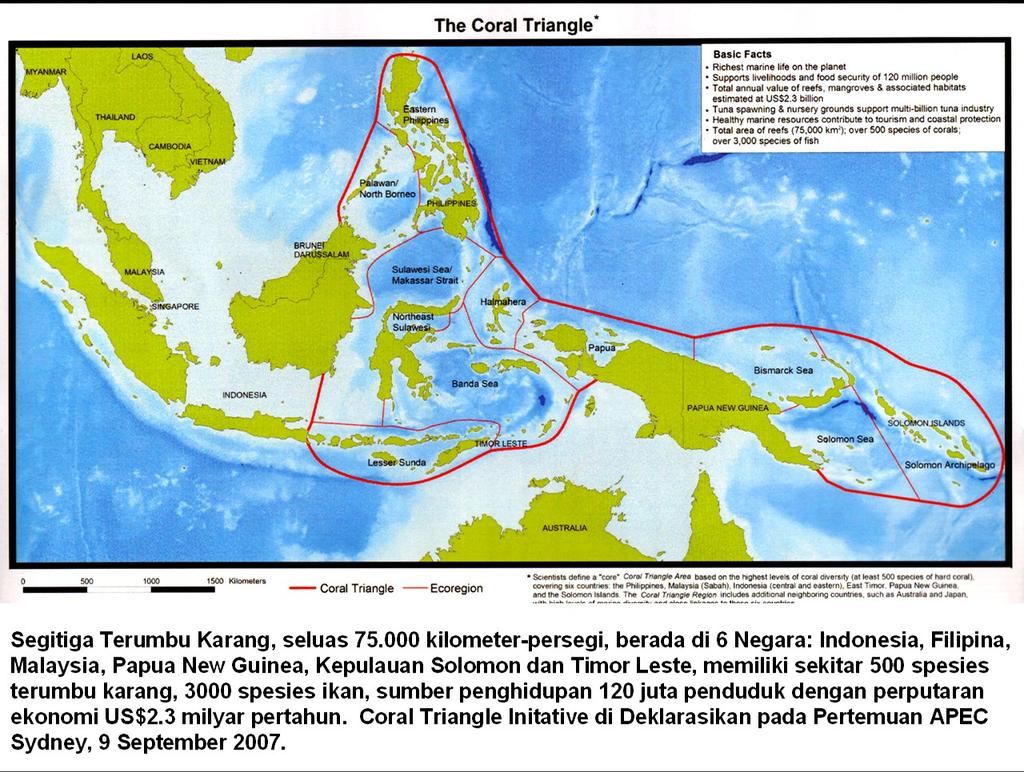 The Coral Triangle, cover around 75,000 sq.km.