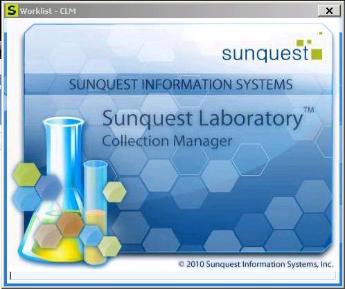 4. The Sunquest Collection Manager application opens, Figure