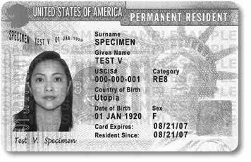 redesigned Permanent Resident Card, also known as the Green Card, which is now green in keeping with its