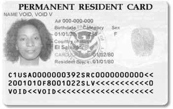 Also in circulation are older Resident Alien cards, issued by the U.S. Department of Justice, Immigration and Naturalization Service, which do not have expiration graph.