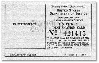 Form I-197 was issued by the former Immigration and Naturalization Service (INS) to