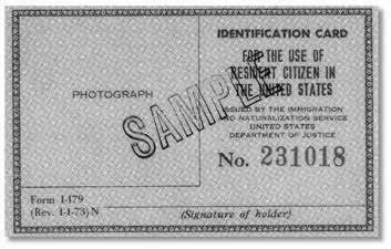 Although this card is no longer issued, it is (Form I-197) in the United States (Form